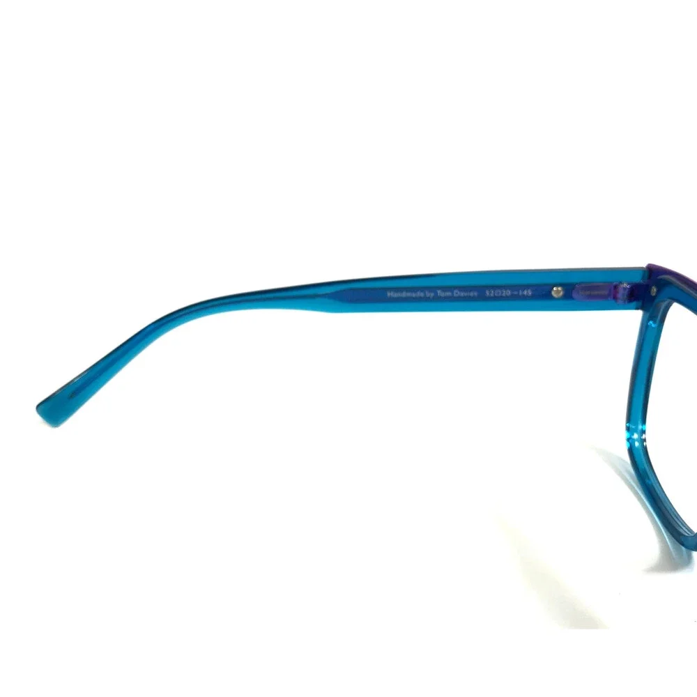 Tom Davies Eyeglasses Frames TD704 Col. 2053 Clear Blue Purple Square 52-20-145